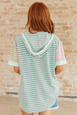 New Light Color Block Striped Hoodie