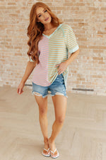 New Light Color Block Striped Hoodie