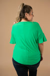 Nice Surprise Surplice Knit Top In Kelly Green