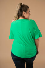 Nice Surprise Surplice Knit Top In Kelly Green