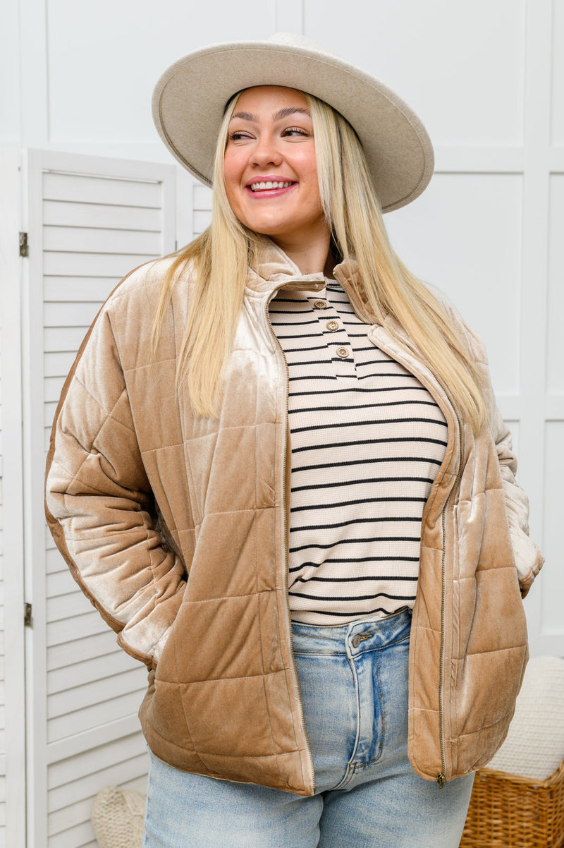 Nights On Broadway Jacket in Taupe