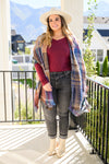 Nothing Better Long Sleeve V Neck Tee In Burgundy