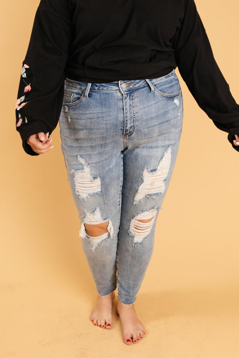 Judy Blue Old Is New Distressed Jeans