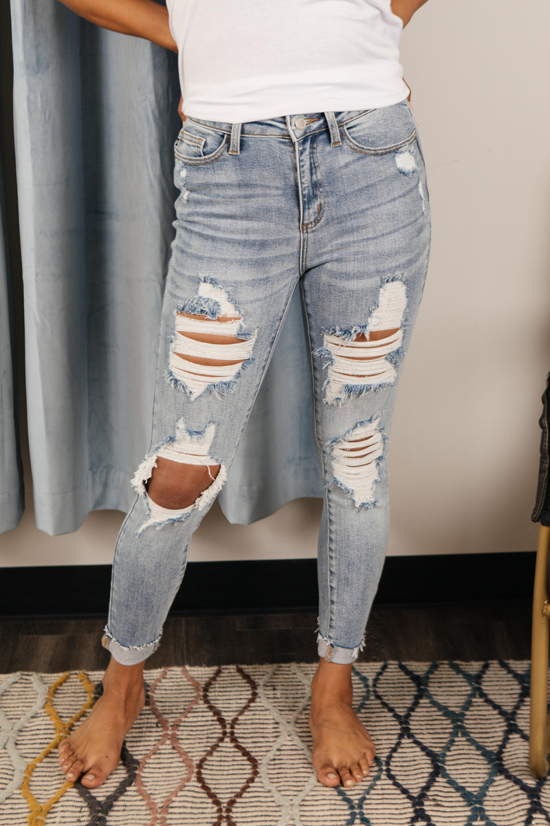 Judy Blue Old Is New Distressed Jeans