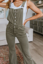 Judy Blue Olivia Control Top Release Hem Overalls in Olive