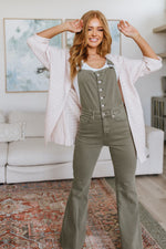 Judy Blue Olivia Control Top Release Hem Overalls in Olive