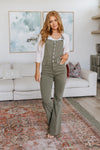 Judy Blue Olivia Control Top Release Hem Overalls in Olive