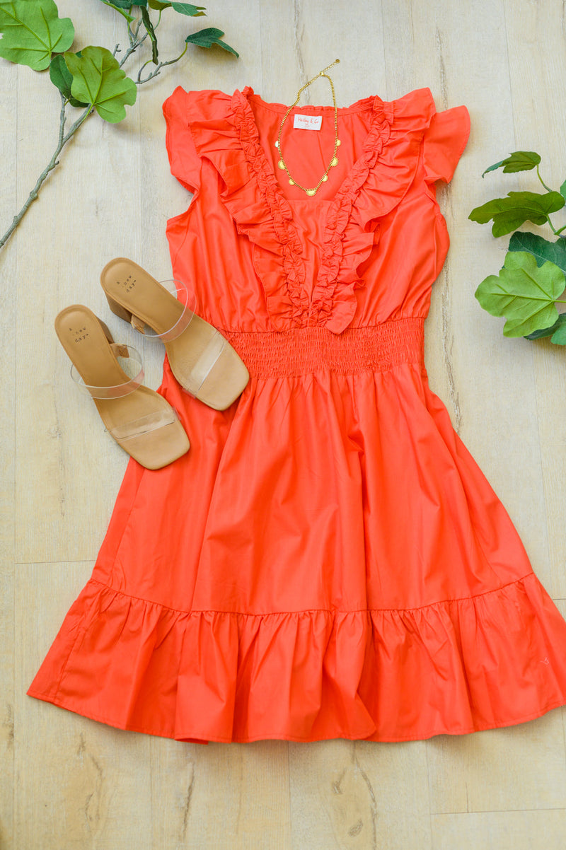 On Fire Ruffle Detail Dress