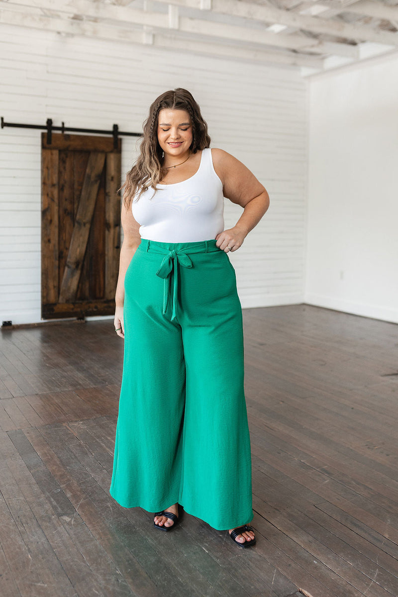 On The Other Side Wide Leg Pants in Green