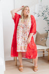 One Way Trip Kimono in Cherry Red