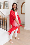 One Way Trip Kimono in Cherry Red