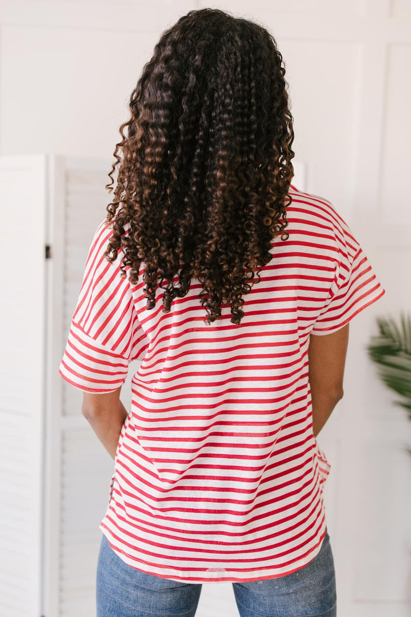 One and Only Stripes Top in Red