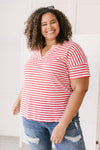 One and Only Stripes Top in Red