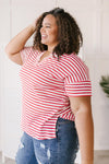 One and Only Stripes Top in Red