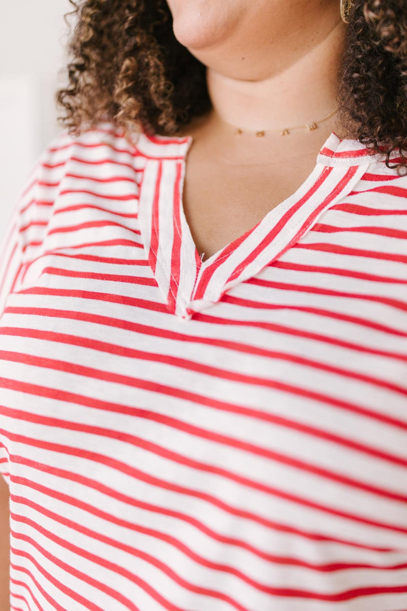 One and Only Stripes Top in Red