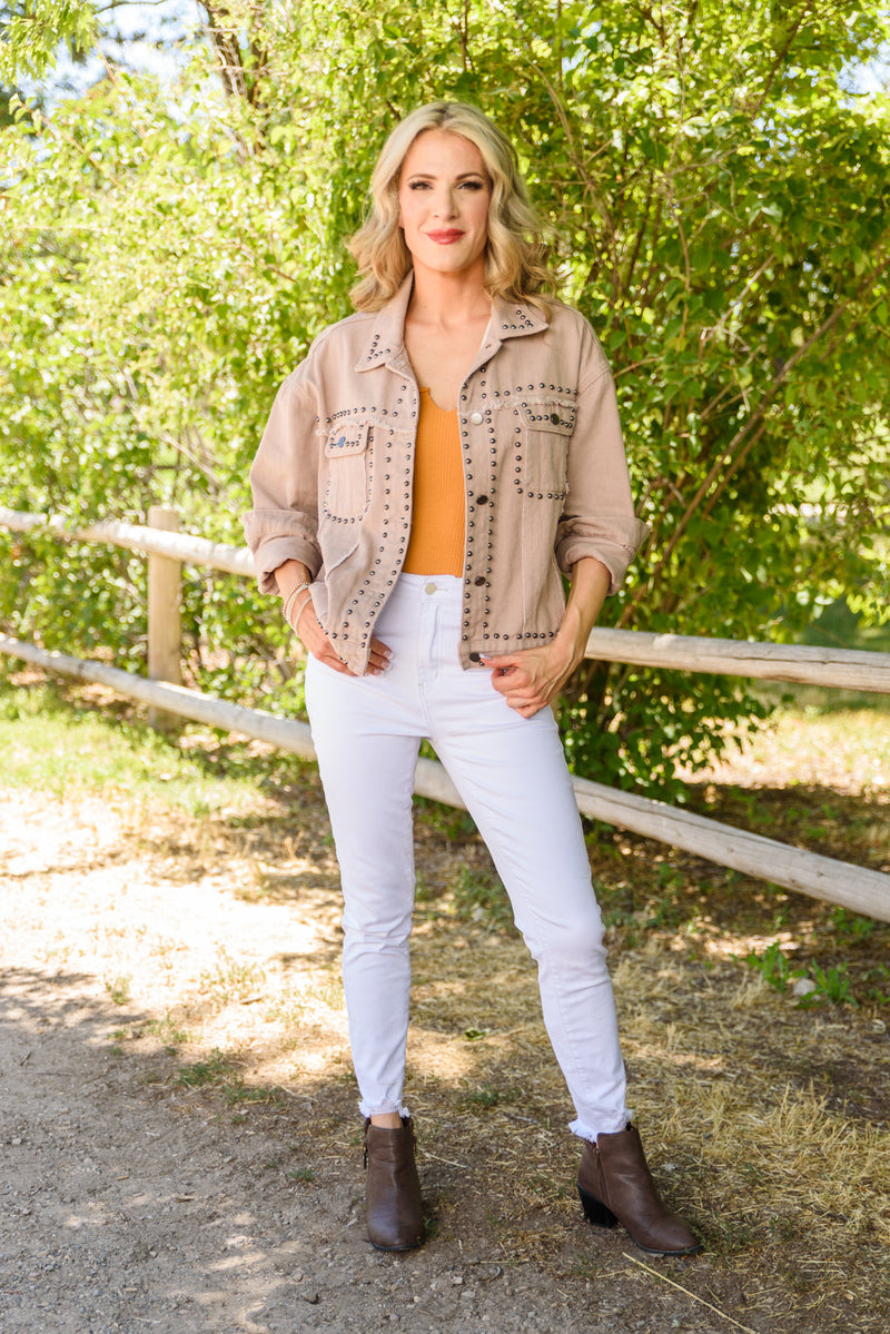 Outdoor Scenery Studded Jacket