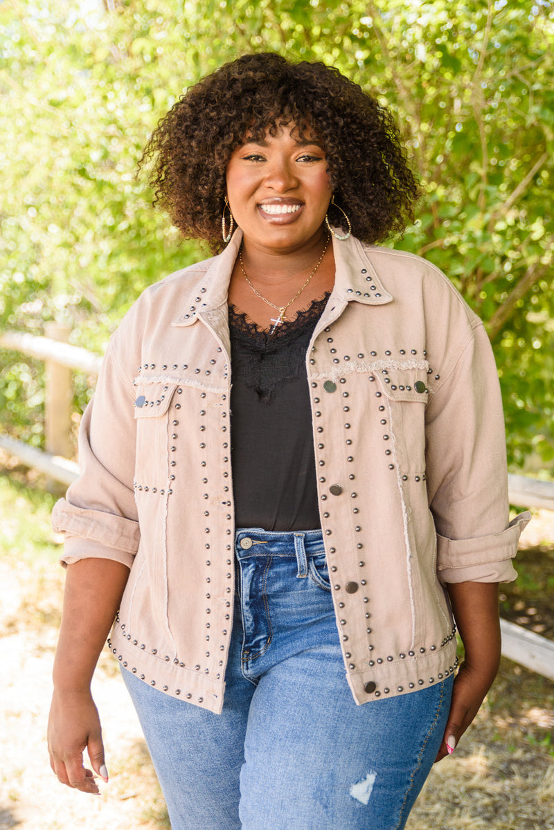 Outdoor Scenery Studded Jacket