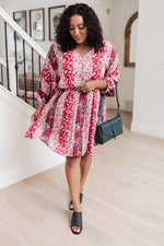 Perfectly Paired Print Dress in Magenta