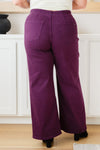 Mica Denim Petunia High Rise Wide Leg Jeans in Plum