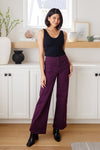 Mica Denim Petunia High Rise Wide Leg Jeans in Plum