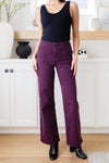 Mica Denim Petunia High Rise Wide Leg Jeans in Plum