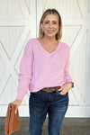 The Hillary V-Neck Sweater, Pink