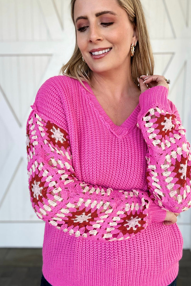 The Kate Crochet Sweater, Rose