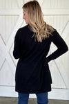 The One You Love Thermal Knit Cardigan in Black