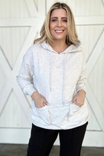 Double Flap Pocket Drawstring Hoodie Tunic