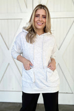 Double Flap Pocket Drawstring Hoodie Tunic