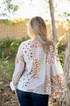 Multicolor Floral Patchwork Print Long Puff Sleeve Shirt