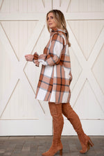 Plaid Collared Neck Ruffled Shirt Dress/Tunic