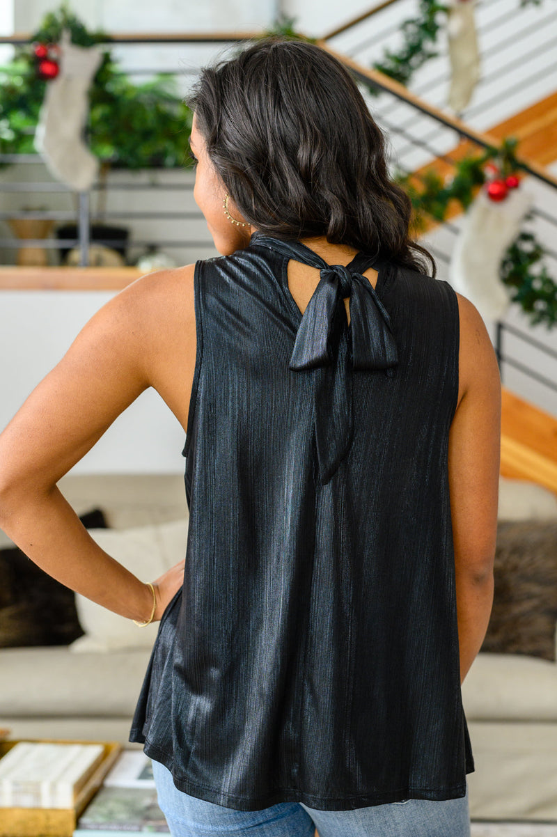 Photo Opt Sleeveless Blouse in Black