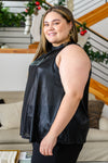 Photo Opt Sleeveless Blouse in Black