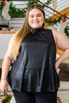 Photo Opt Sleeveless Blouse in Black