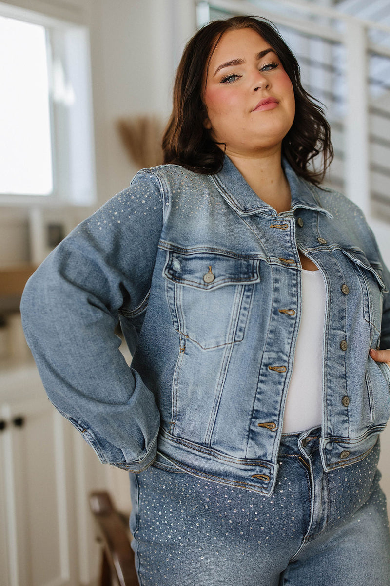 Judy Blue Reese Rhinestone Denim Jacket