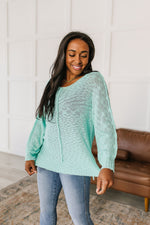 Relax With Me Knit Top in Aqua