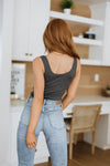 Relevant Ribbed Seamless Reversible Tank in Charcoal