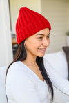 Rib Knit Beanie With Detachable Pom Pom In Wine