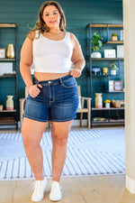 Judy Blue Riley Mid Rise Classic Denim Shorts