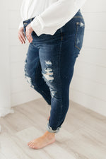 Judy Blue Ripped and Torn Dark Wash Jeans