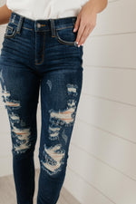 Judy Blue Ripped and Torn Dark Wash Jeans