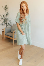 Rodeo Lights Dolman Sleeve Dress in Green