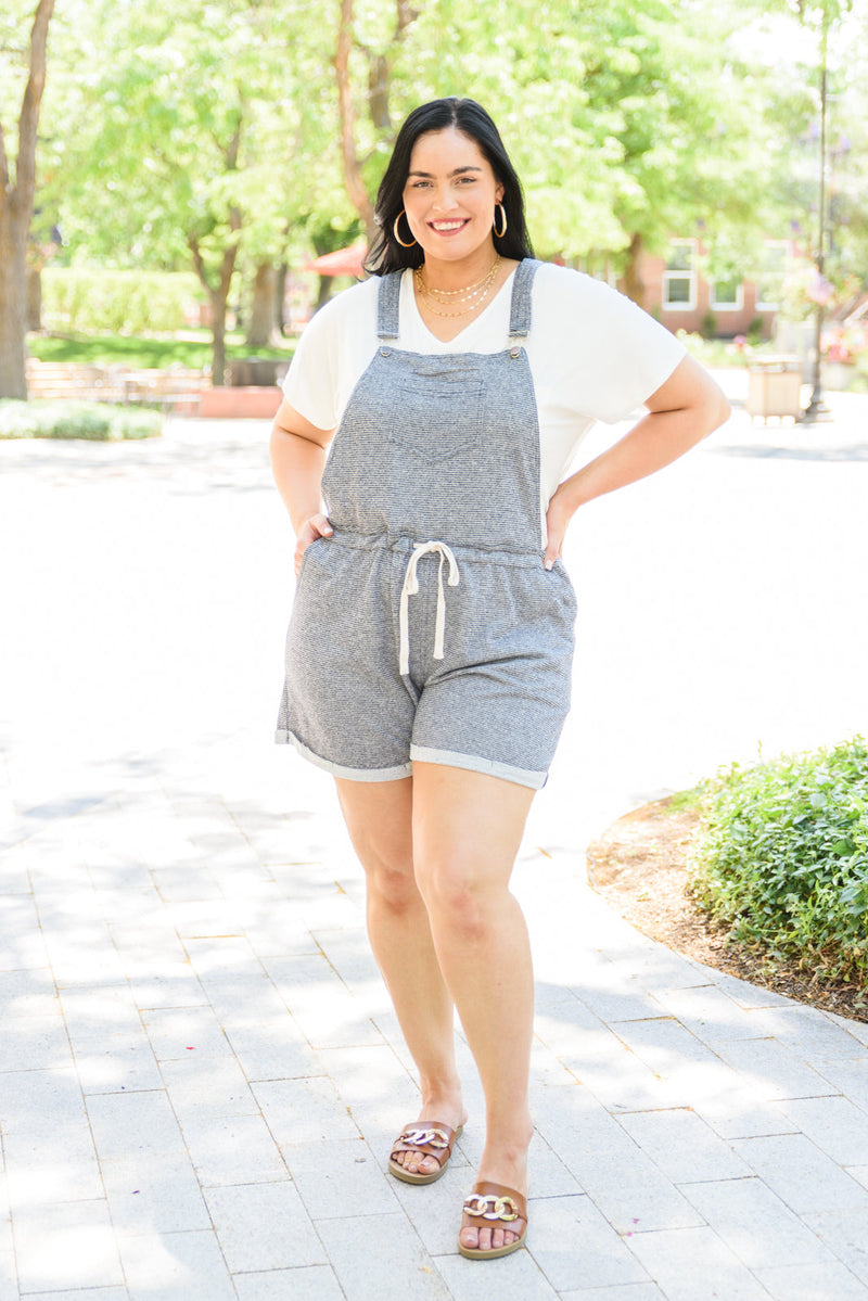 Run Free Overall Shorts in Blue