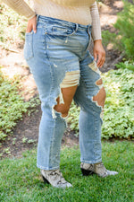 Judy Blue Sadie Vintage Straight Cut Destroy Jeans