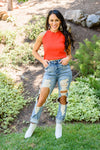 Judy Blue Sadie Vintage Straight Cut Destroy Jeans