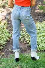Judy Blue Sadie Vintage Straight Cut Destroy Jeans