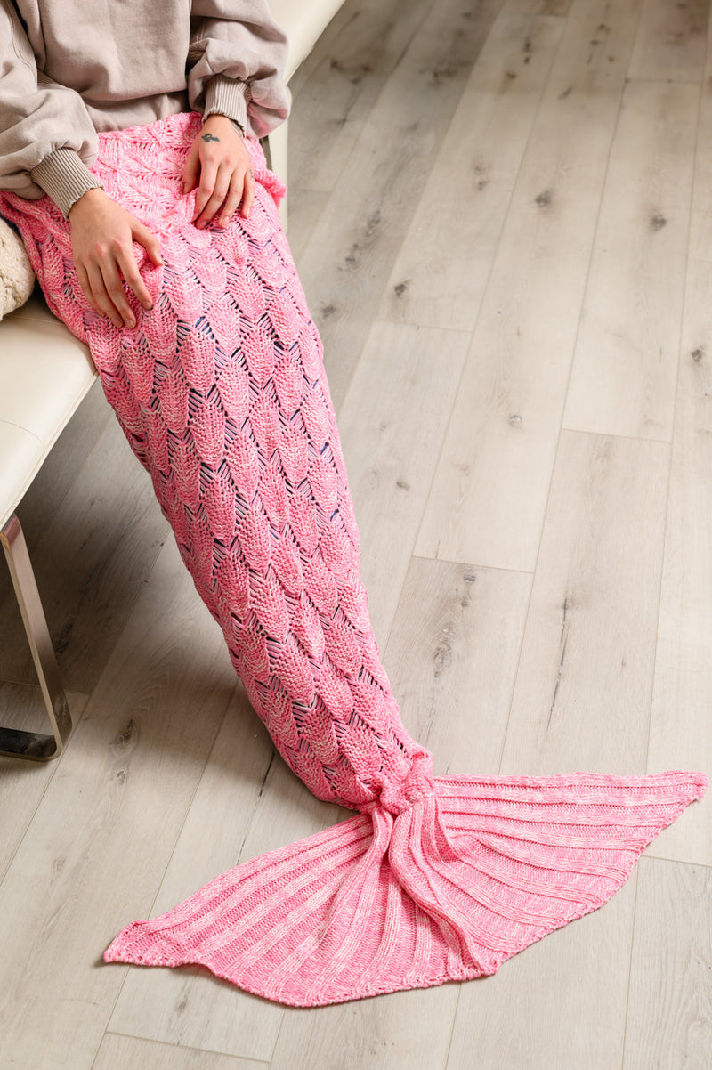 Seaside Magic Chenille Mermaid Tail In Pink