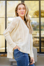 Seeing Patterns Loose Fit Knit Sweater In Cream