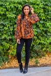 Sense Of Belonging Floral Blouse In Rust